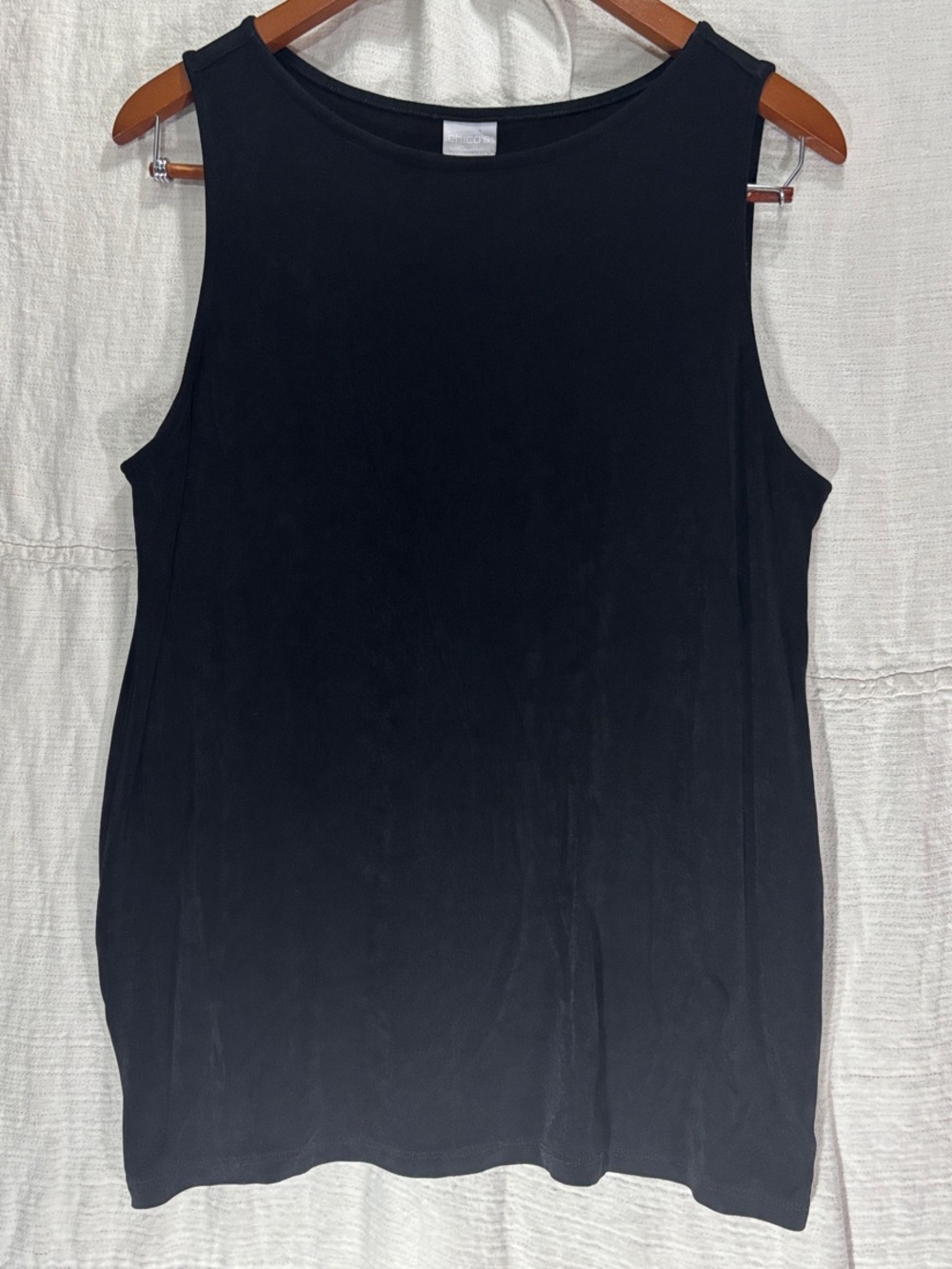 Chico's Travelers Black Slinky Knit Sleeveless Crew Neck Tank Top Size 2 Large